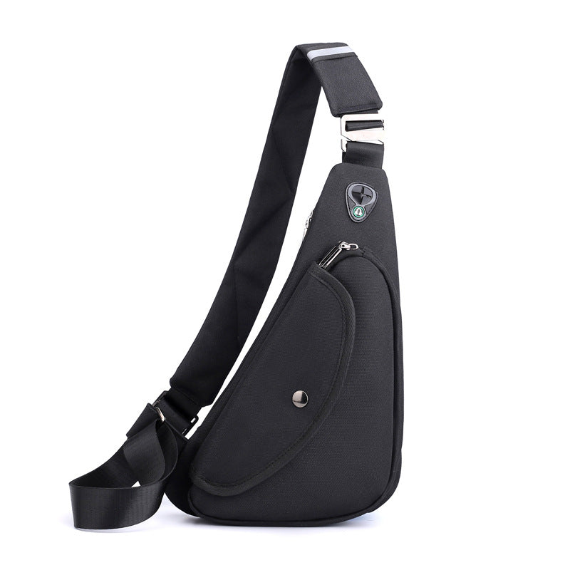 Black Men's Nylon Fabric Chest Bag – Lightweight, Waterproof &amp; Multi-Functional Crossbody Sling Bag