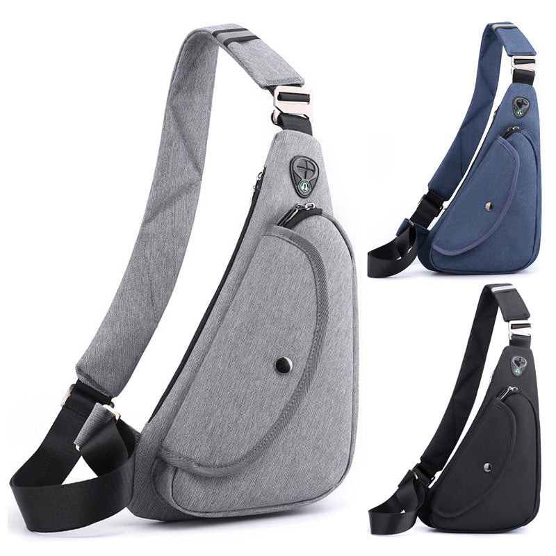 Dark Blue Men's Nylon Fabric Chest Bag – Lightweight, Waterproof & Multi-Functional Crossbody Sling Bag
