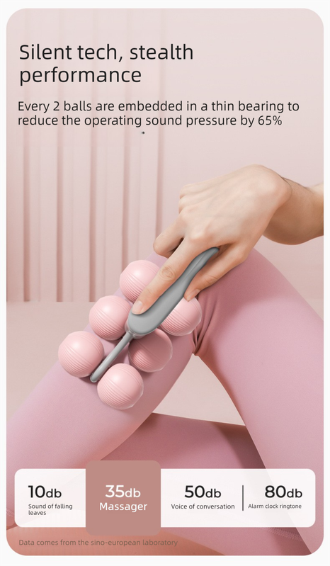 Blue Portable 6-Wheel Massage Roller – Quiet, Compact Muscle Relief Tool for Neck, Back, Legs & Shoulders