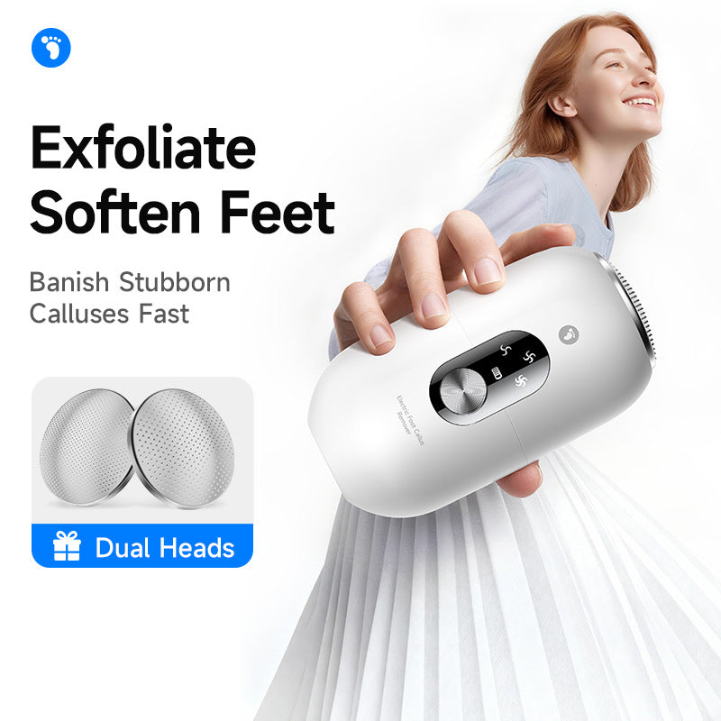 Black 2-in-1 Electric Foot Care Device – Cordless Callus Remover & Skin Polisher with Dual Heads