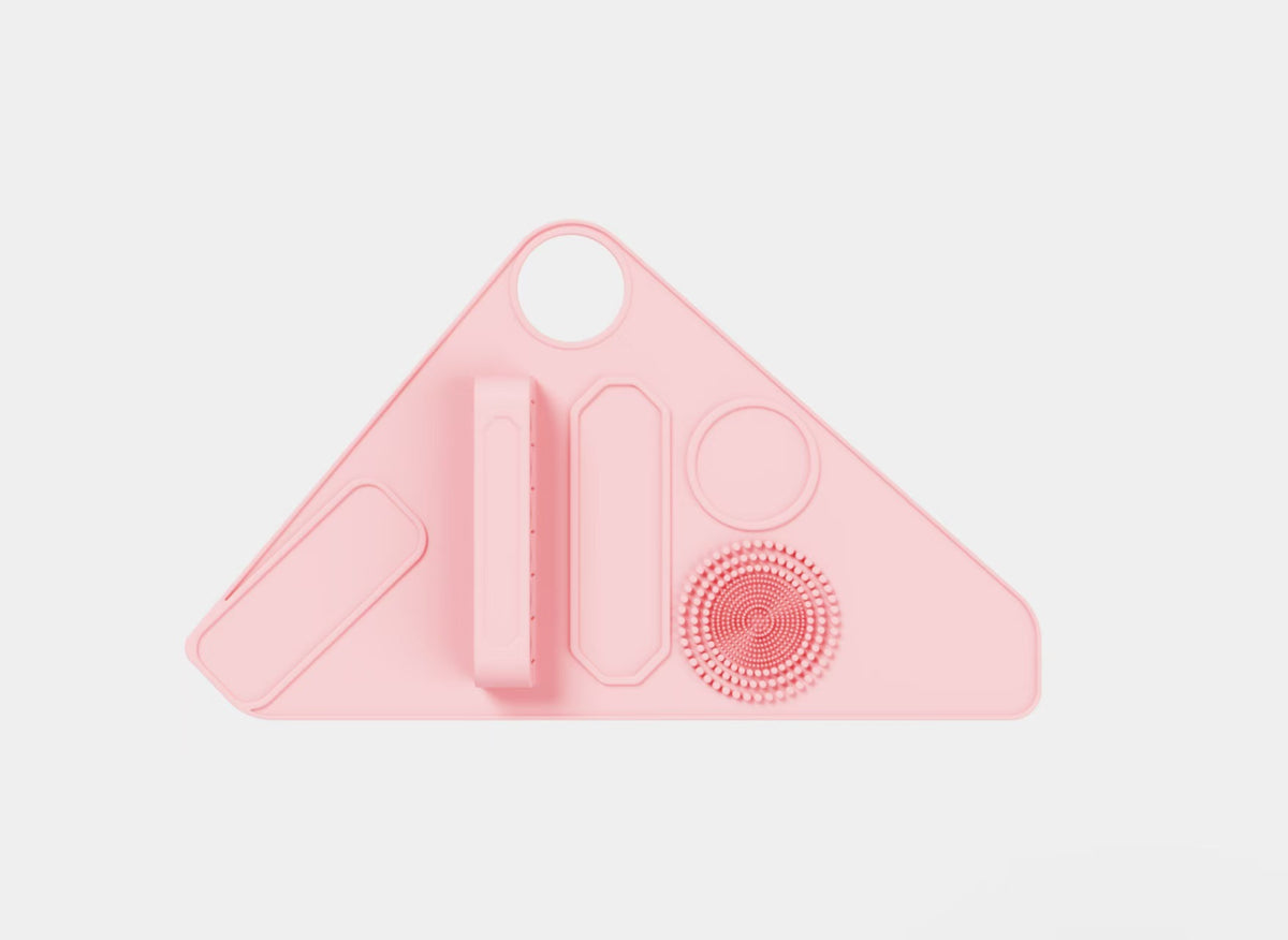 2pc Multi-Functional Silicone Makeup Artist Wristband - Wearable Palette, Brush Holder &amp; Cleaner(pink)