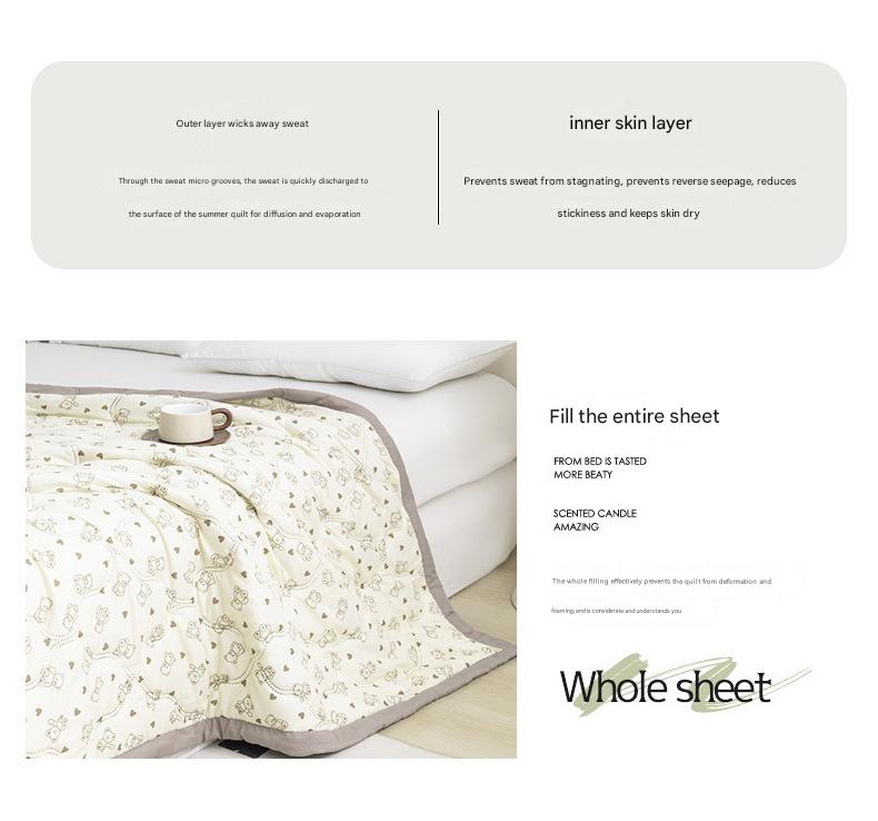 Lightweight Reversible Summer Quilt - Soft, Breathable & Machine Washable Comforter(150x200cm Bichon Frise)