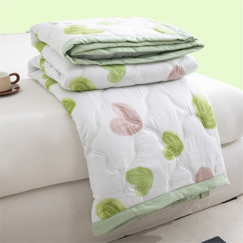 Lightweight Reversible Summer Quilt - Soft, Breathable &amp; Machine Washable Comforter(150x200cm Full of Love)