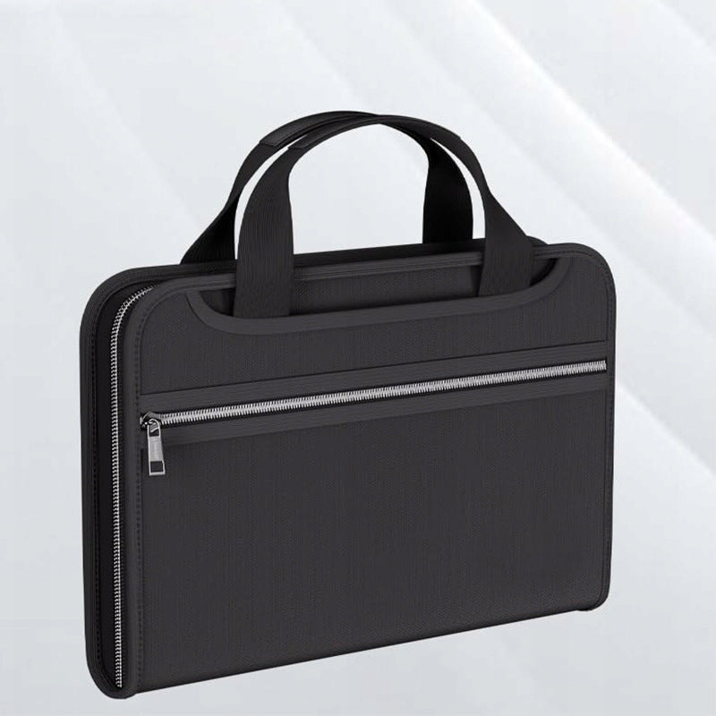 Fireproof &amp; Waterproof Expanding File Folder Organizer with Zipper - Large Capacity Document Safe Bag(Silver zipper handle model)