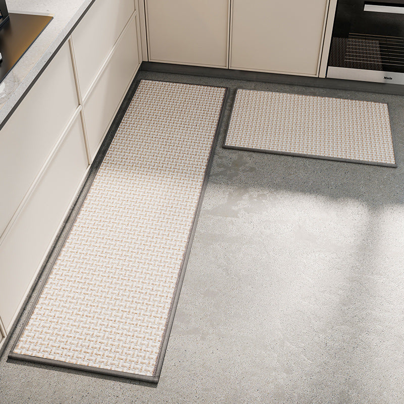 Absorbent &amp; Dirt-Resistant Woven Kitchen Mat - Non-Slip Runner Rug for Home(Interlocking Gray)