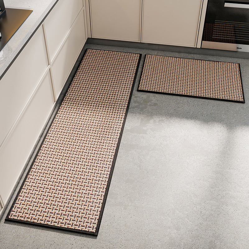 Absorbent &amp; Dirt-Resistant Woven Kitchen Mat - Non-Slip Runner Rug for Home(Interlocking Black)