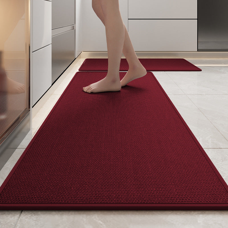 Absorbent &amp; Dirt-Resistant Woven Kitchen Mat - Non-Slip Runner Rug for Home(Style Woven Red)