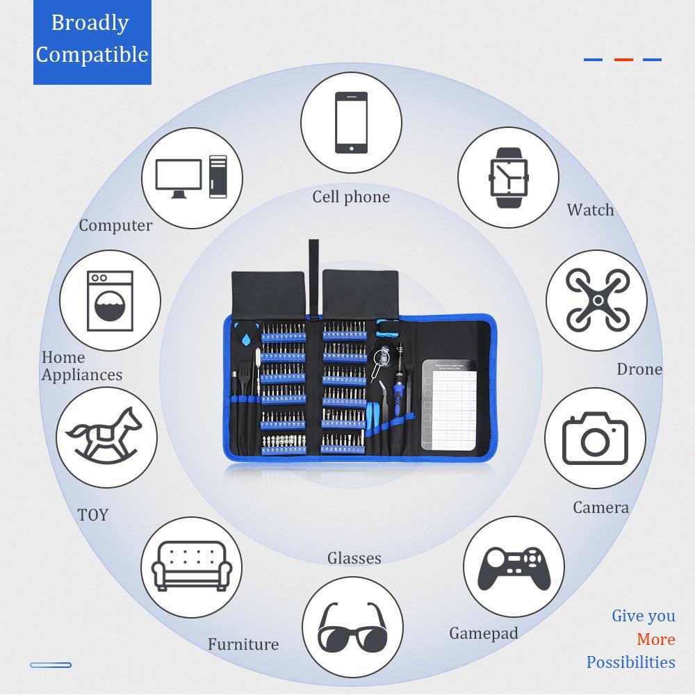 Professional 140-in-1 Precision Screwdriver Repair Tool Kit in Portable Oxford Bag(blue)
