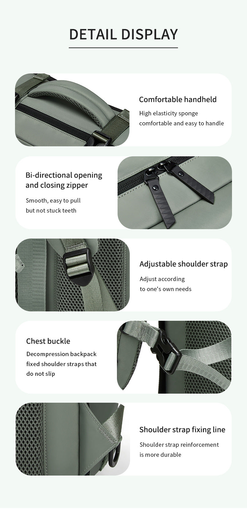 4-in-1 Convertible Travel Backpack & Briefcase - Large Capacity, 16" Laptop Compartment, USB Port(Army Green)