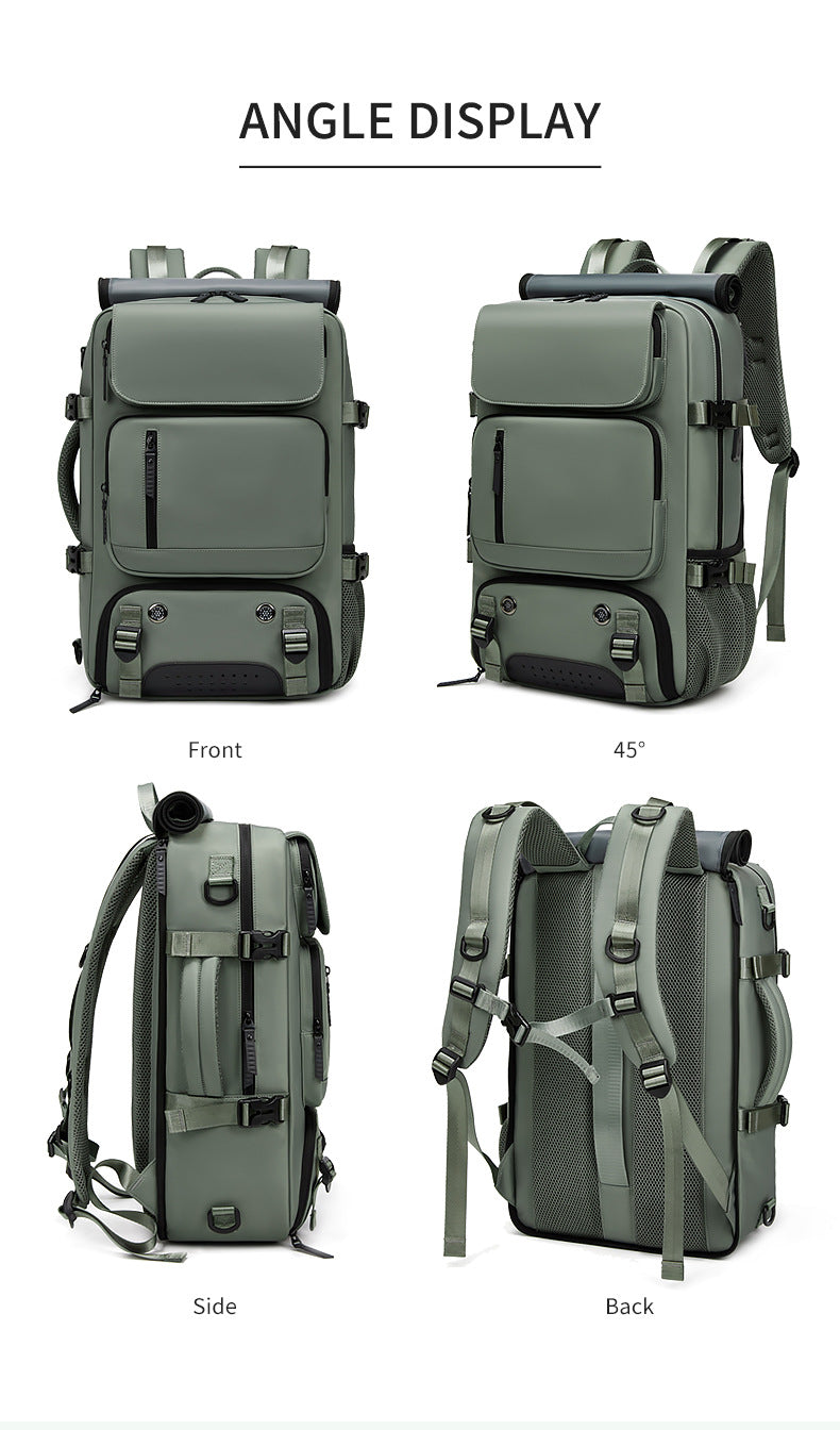 4-in-1 Convertible Travel Backpack & Briefcase - Large Capacity, 16" Laptop Compartment, USB Port(Black)