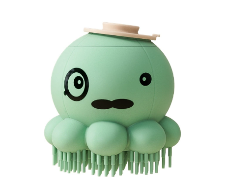 Green 2-Pack Pet Bath Brush with Shampoo Dispenser - Soft Silicone Massager for Dogs &amp; Cats