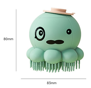 Green 2-Pack Pet Bath Brush with Shampoo Dispenser - Soft Silicone Massager for Dogs & Cats