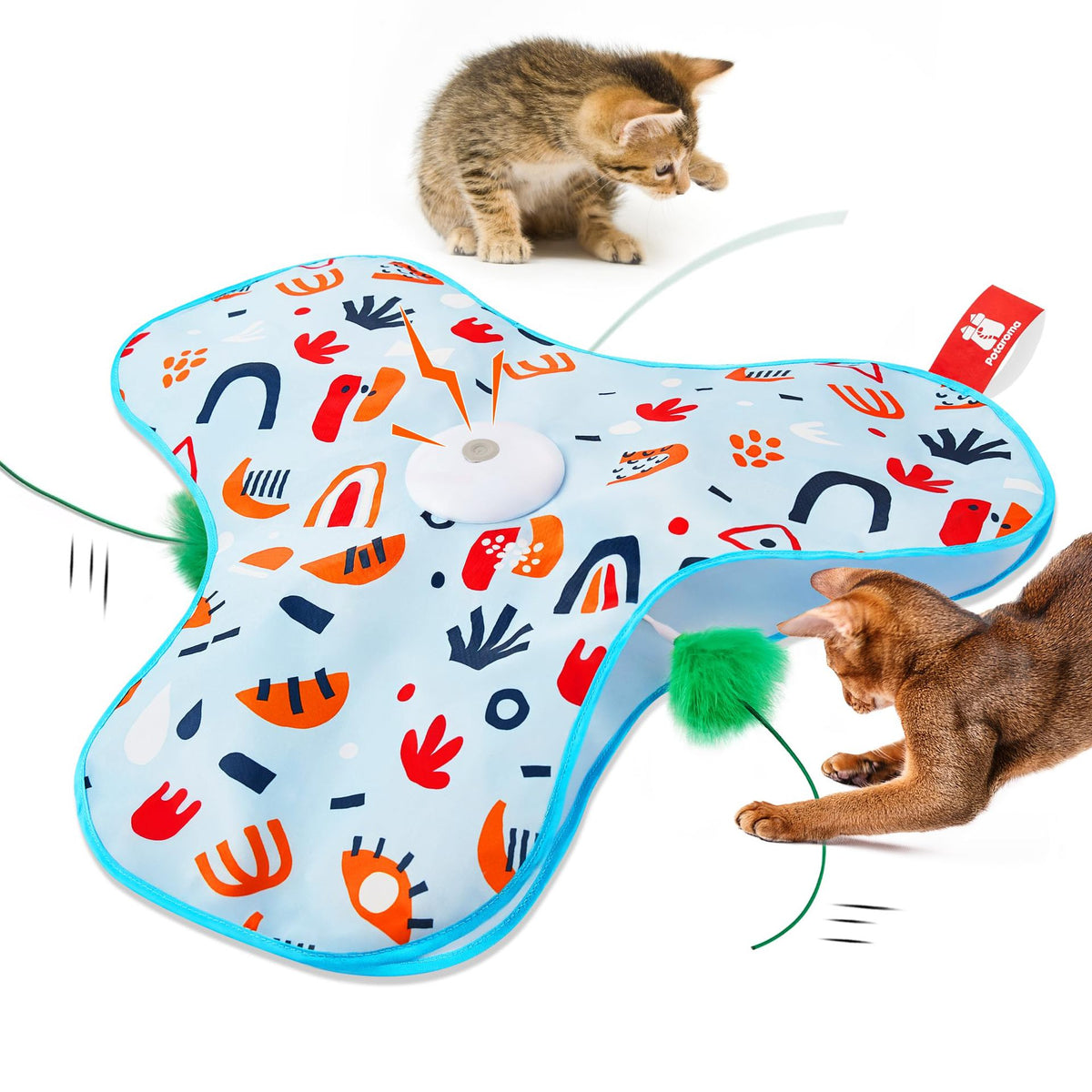 White Interactive Cat Play Tunnel &amp; Hunting Cover - Self-Entertaining Pet Game Toy with Teasers