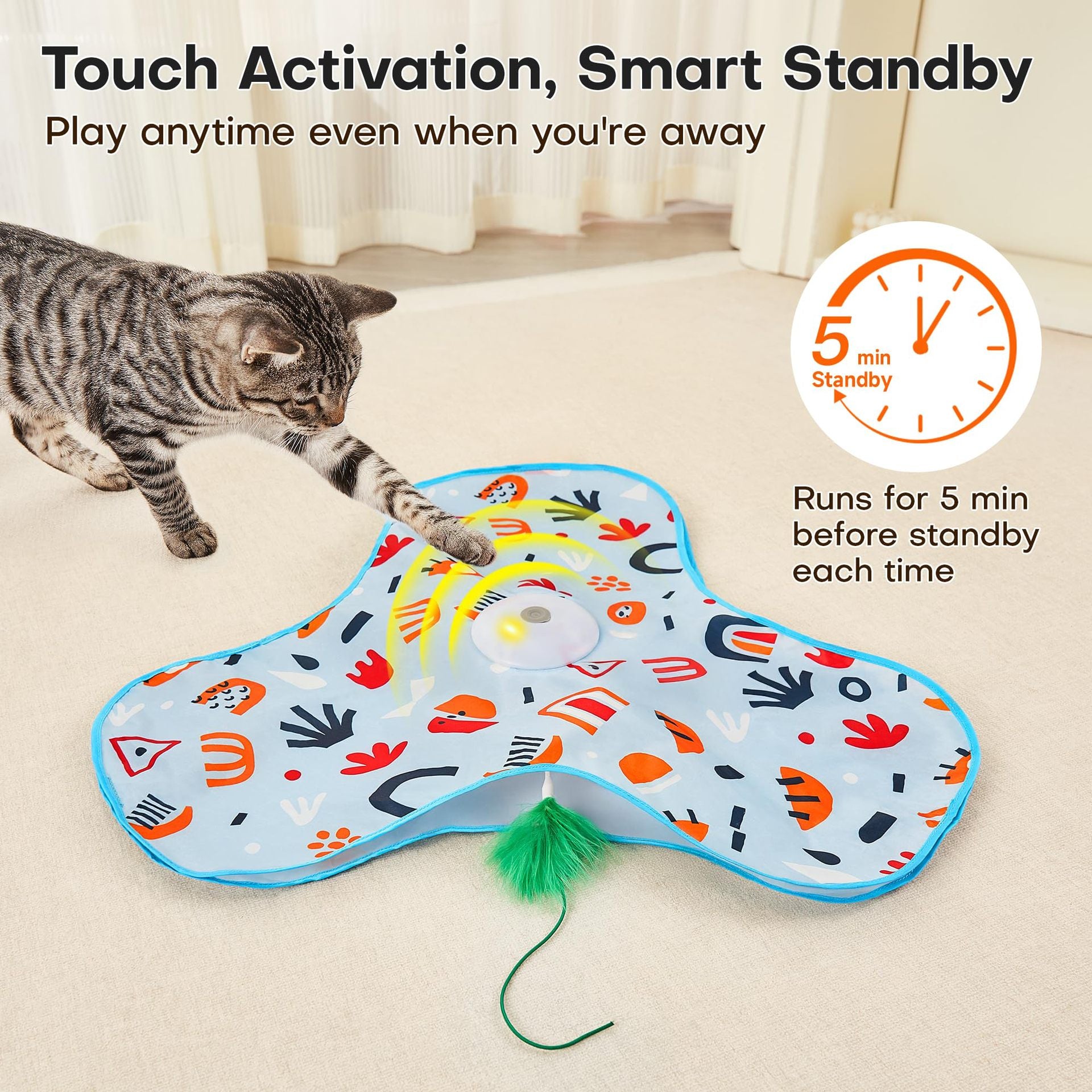 Green Interactive Cat Play Tunnel & Hunting Cover - Self-Entertaining Pet Game Toy with Teasers