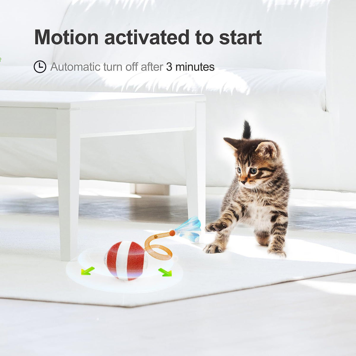 Blue Interactive Smart Electric Cat Toy Ball - Automatic Irregular Rolling Teaser for Independent Play