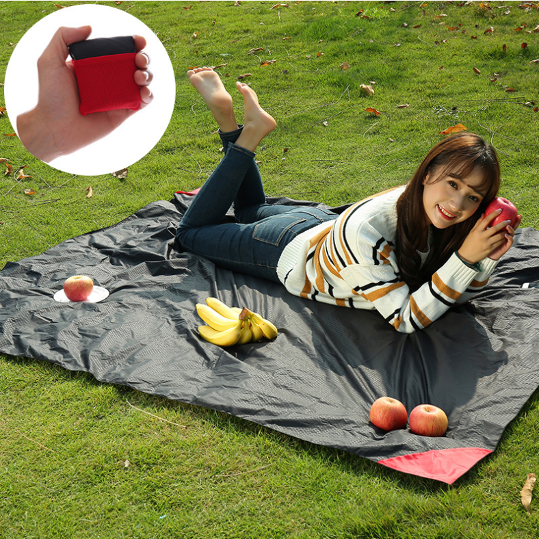 Blue (110*150cm) Compact Pocket Picnic Blanket - Waterproof & Sand-Proof Mat for Beach, Camping & Hiking