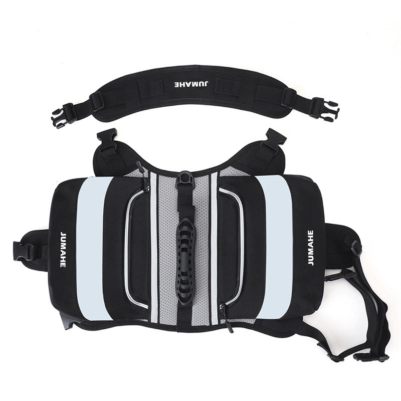 Black Saddle Bag Dog Backpack - Adjustable Harness Pack for Hiking, Camping &amp; Travel with Medium to Large Dogs