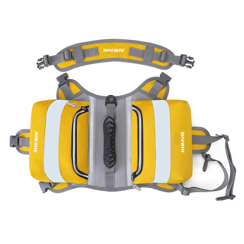 Yellow Saddle Bag Dog Backpack - Adjustable Harness Pack for Hiking, Camping &amp; Travel with Medium to Large Dogs