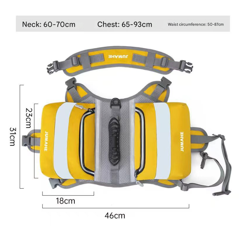 Blue Saddle Bag Dog Backpack - Adjustable Harness Pack for Hiking, Camping & Travel with Medium to Large Dogs