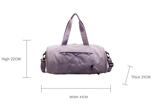 Purple Stylish Sports Gym Bag for Women - Lightweight Travel Duffel with Wet/Dry Pocket