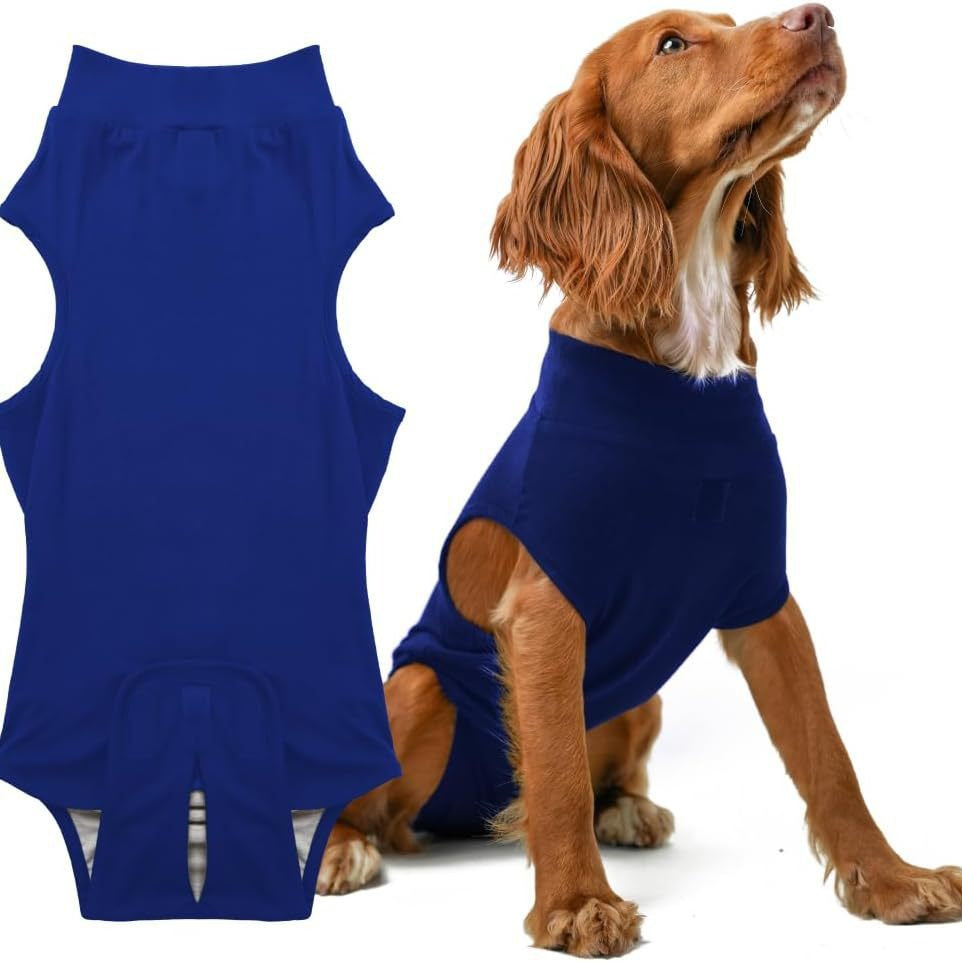 XL Blue Premium Pet Physiological Suit - Comfortable &amp; Breathable Bamboo Modal Recovery Suit