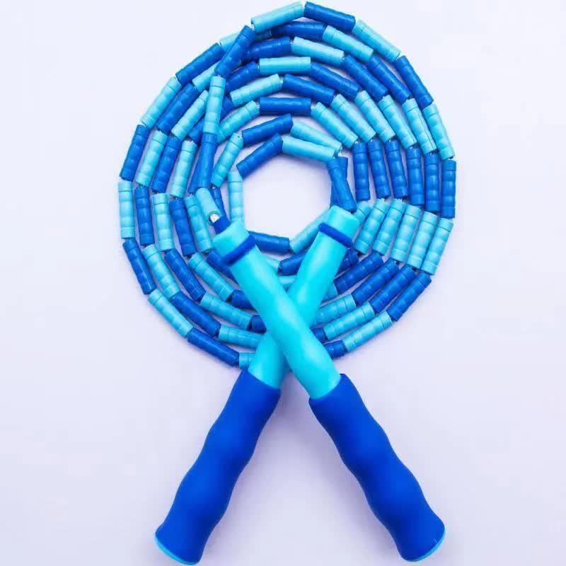 10 Pcs Blue Soft Beaded Jump Ropes, Tangle-Free Beaded Jump Rope - Adjustable Segmented Skipping Rope for Kids & Adults Fitness