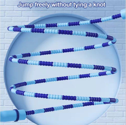 10 Pcs Blue Soft Beaded Jump Ropes, Tangle-Free Beaded Jump Rope - Adjustable Segmented Skipping Rope for Kids & Adults Fitness