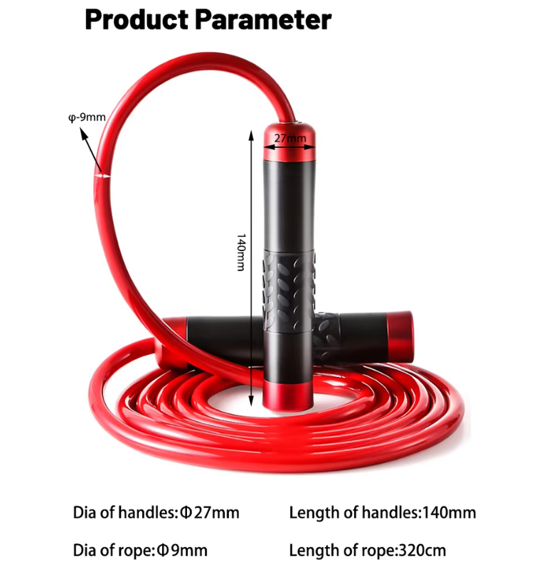 Blue Weighted Jump Rope for Workout Fitness - Thick 9mm Cable for Intense Fitness, Strength & Cardio Workout