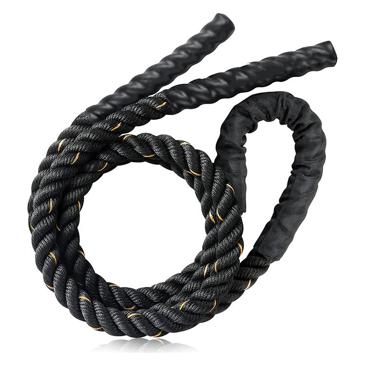 Black-gold Heavy Duty Battle Rope for Jumping (25mm) - Intense Full-Body Workout for Core Strength &amp; Muscle Training