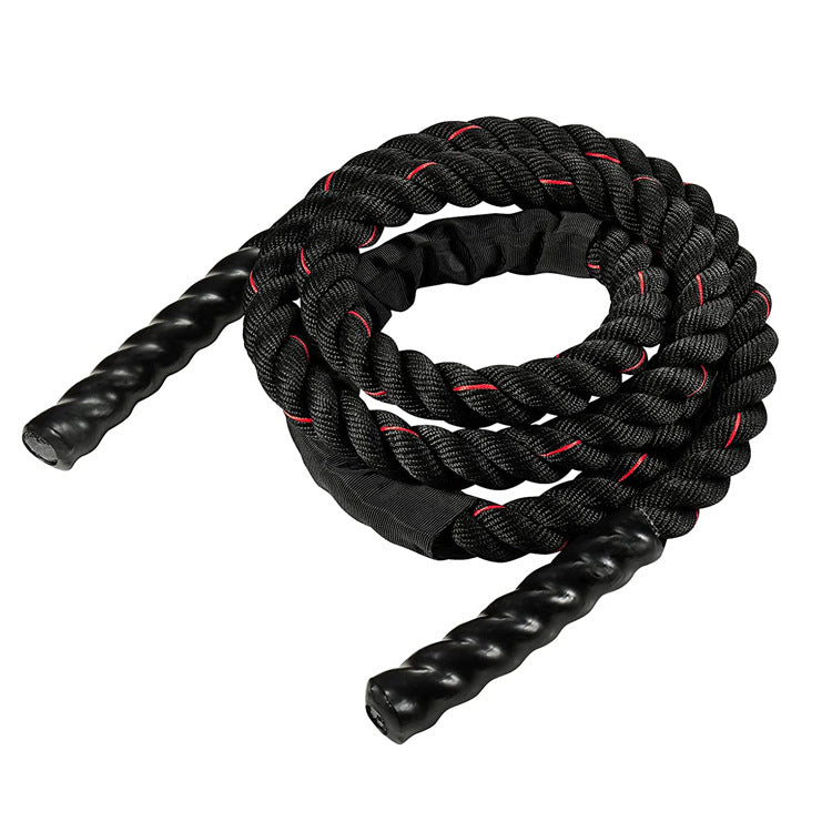 Black-red Heavy Duty Battle Rope for Jumping (25mm) - Intense Full-Body Workout for Core Strength &amp; Muscle Training