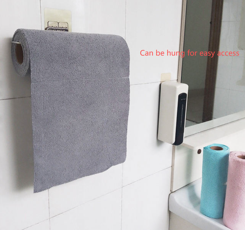 Yellow 4-Roll Pack, 80 Sheets Reusable Tear-Off Microfiber Cleaning Cloths - Non-Stick Oil & Absorbent Kitchen Wipes