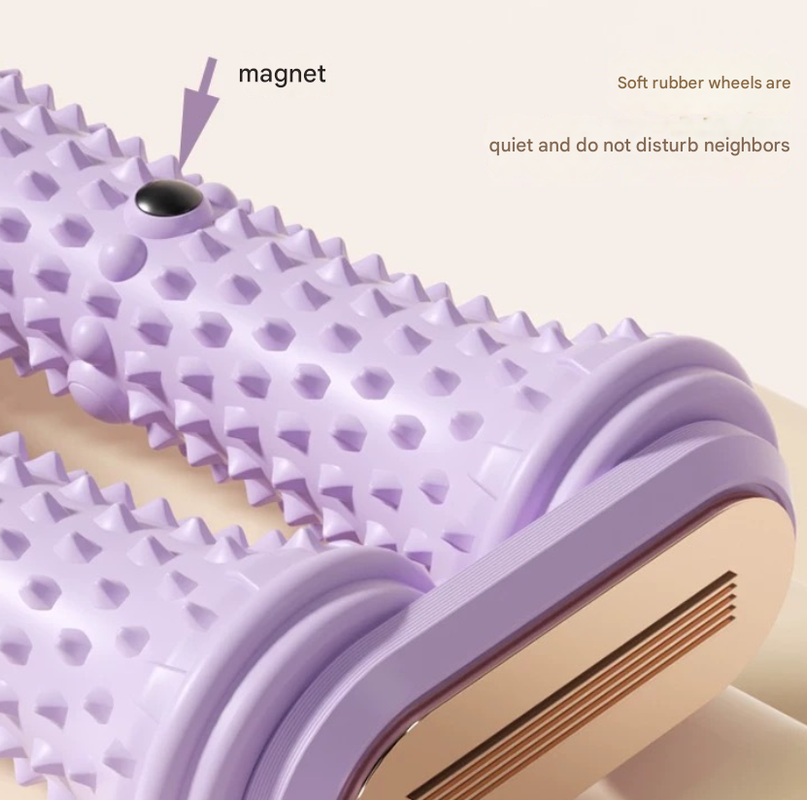 Purple Dual Foot Massager Roller - Therapeutic Deep Tissue Tool for Plantar Fasciitis, Arch Pain Relief & Muscle Relaxation