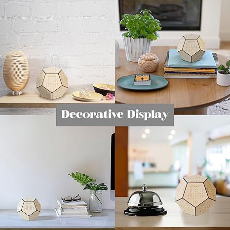 Unique Geometric Wooden Perpetual Desk Calendar - Manual DIY Block Calendar for Home & Office