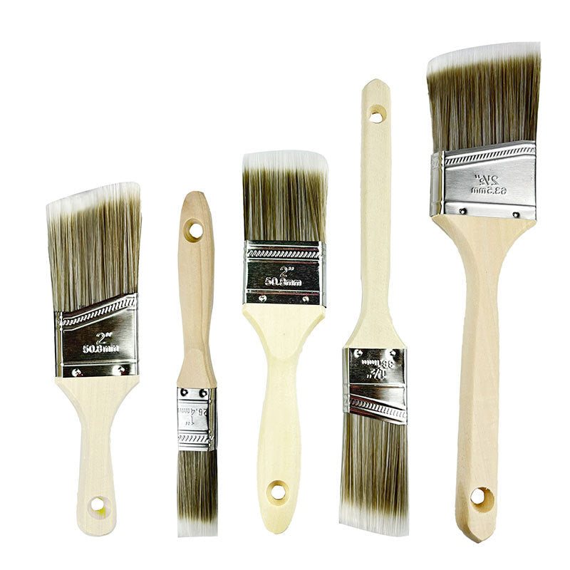 Professional 5-Piece Paint Brush Set - Includes Angled &amp; Flat Brushes for a Perfect Finish on Walls &amp; Trim