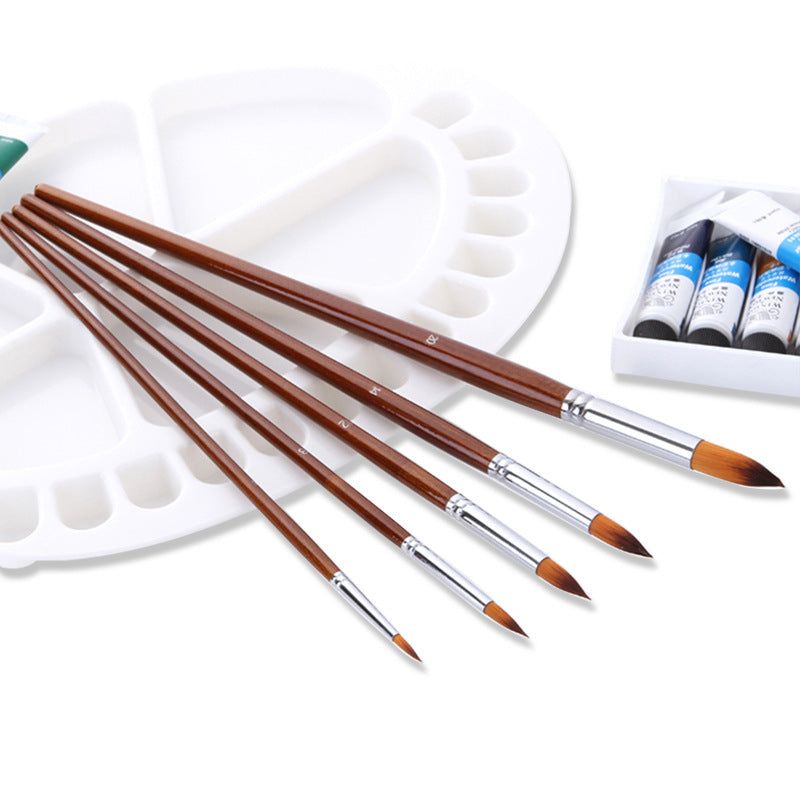 Professional 13-Piece Artist Brush Set - Flat & Filbert Nylon Bristles for Acrylic, Oil & Watercolor