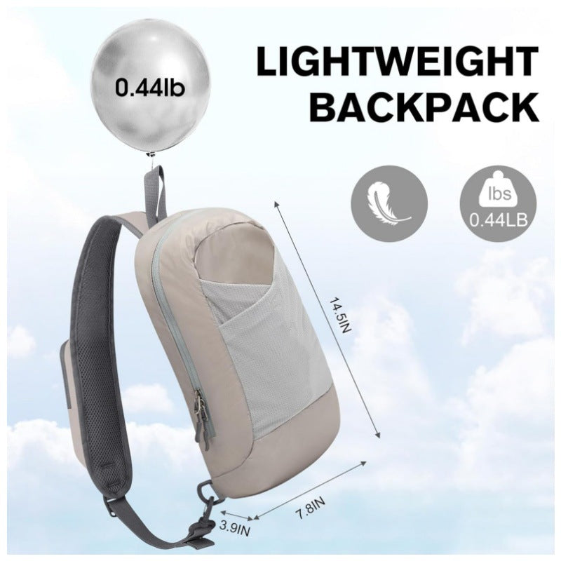 White Lightweight Crossbody Sling Bag - Versatile Chest Daypack for Hiking, Travel & Daily Use