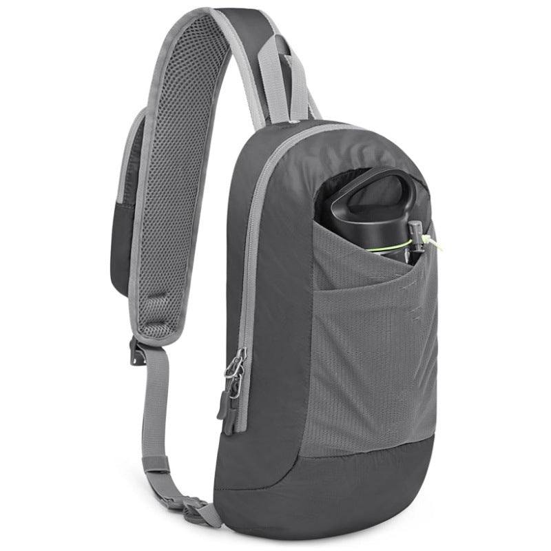 Grey Lightweight Crossbody Sling Bag - Versatile Chest Daypack for Hiking, Travel &amp; Daily Use