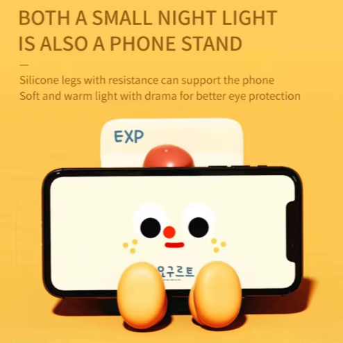 Adorable Milk Carton LED Night Light - USB Rechargeable Silicone Lamp with Tap Control, Timer & 3 Brightness Levels