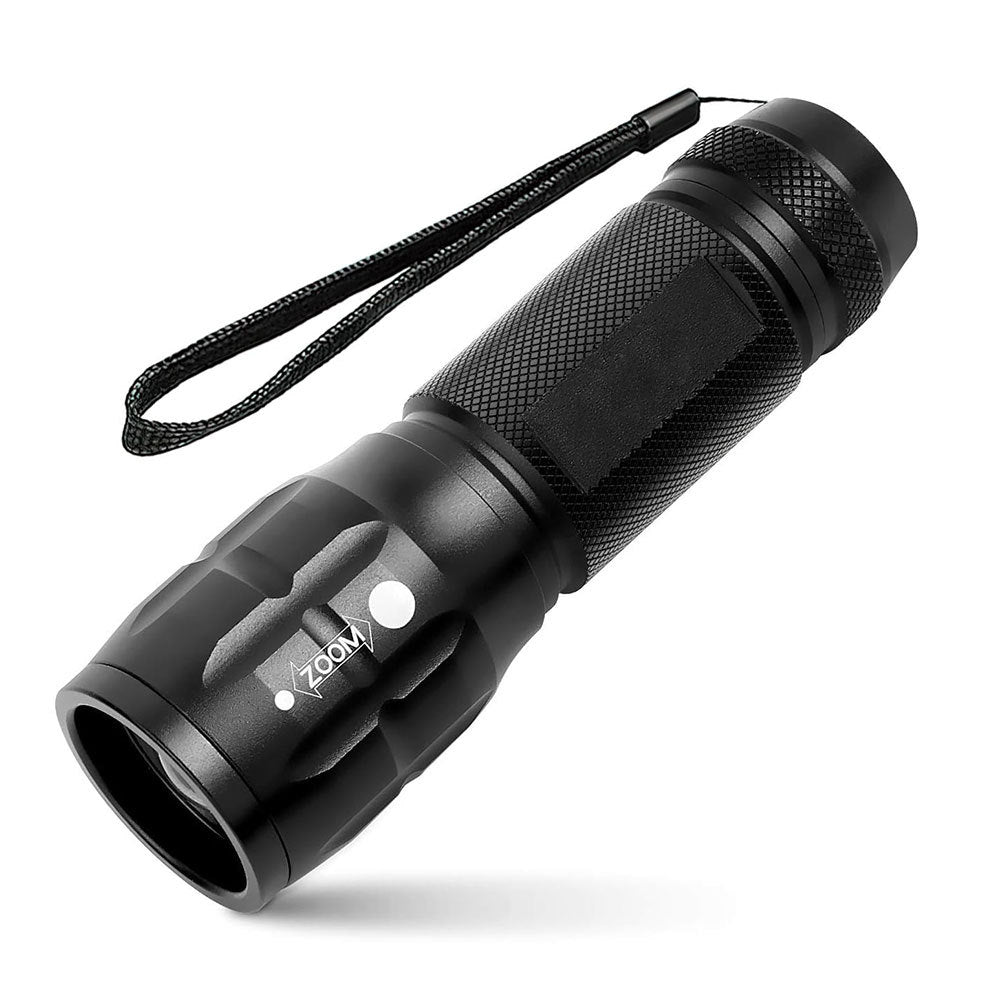 Compact Tactical LED Flashlight - Super Bright 160LM with Adjustable Zoom &amp; Anti-Slip Grip