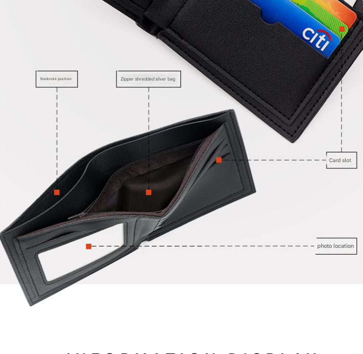 3-PCS Blue Menbense Fashion Leather Wallet Set - Vintage Hunter Design Bi-Fold Wallet with Card Slots