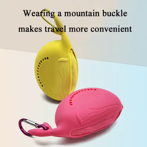 Pink 2-PCS Smart Whale Silicone Case Quick-Dry Towel Set - Portable & Cooling for Gym & Travel
