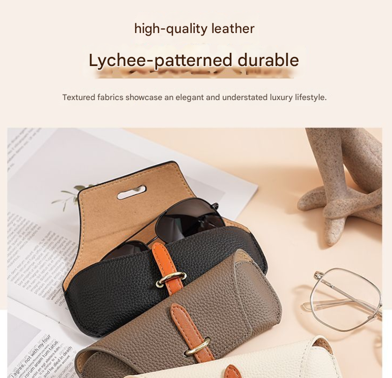 3 Pack Khaki Chic Portable Glasses Case Set - Anti-Pressure Sunglass & Myopia Eyewear Protectors