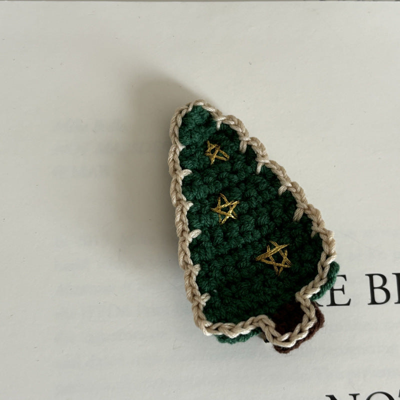 Christmas Collection Hair Clips - Set of 5 Random Main Image Styles, Festive Knitted Tree & Bow BB Clips, Bangs Clips & Hair Accessories