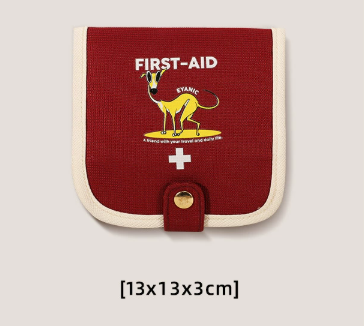 Red Travel Medicine Pouch &amp; Cosmetic Organizer - Large Capacity, High-End Storage Bag, Toiletry Bag 13x13x3cm