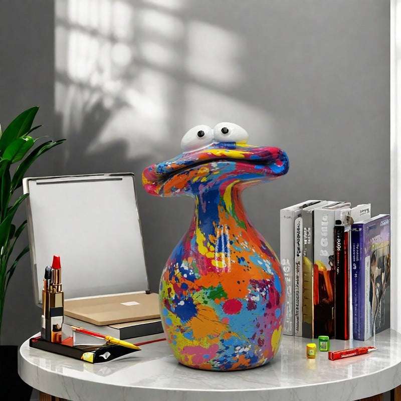 Water Transfer Print Frog Figurine - Wine Cabinet Decor, High-End Home Ornament, Gift for Family & Friends