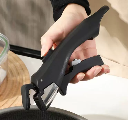 Black Universal Detachable Pot Handle - Anti-Scald Handle Accessory for Milk Pots &amp; Woks, General Purpose