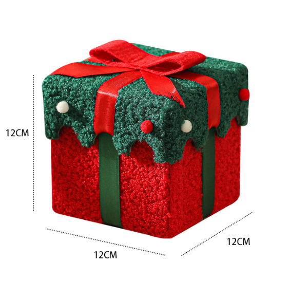 White Green Premium 2-Piece Christmas Apple Gift Box Set - High-End Thick Flannel Festive Candy & Present Boxes