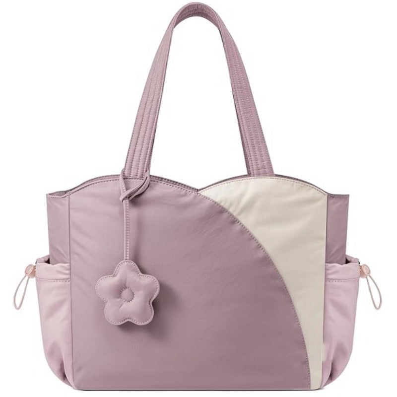 Pink Stylish 16-inch Women&#39;s Tote Bag - Teacher &amp; Nurse Puffer Work Bag, Travel &amp; Daily Handbag with Cup Holders