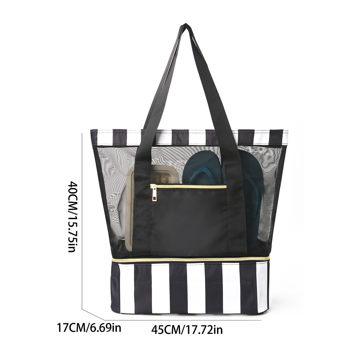 Pink 2-in-1 Large Capacity Beach Bag - Portable Swim & Travel Tote with Insulated Cooler (45x17x40 cm)