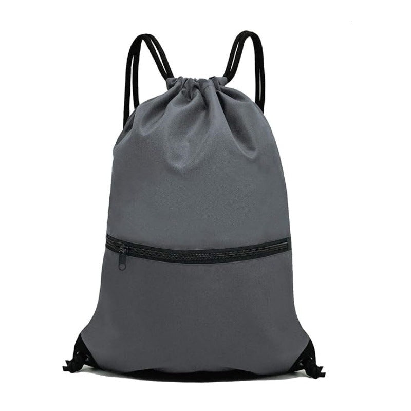 Grey Versatile Drawstring Backpack - Sports, Gym, Yoga, Dance &amp; Travel Carry-All (34x47 cm)